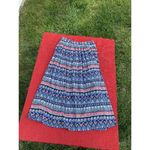 Blair  Vintage Skirt Elastic‎ Waist Size medium blue pink cottage Geometric Photo 4
