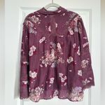 Love Shack Fancy Cory Top Lace Trim Mock Neck Merlot Dusk Floral Blouse Photo 6
