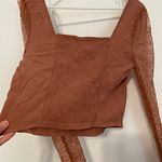 Wild Fable Long Sleeve Lace Bustier Top Mauve Pink Brown Y2K 90s Cropped Crop M Photo 11