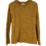 Old Navy  Cable Knit Sweater Womens M Mustard Cotton Textured Earthy Fall Cozy Photo 0