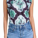 Sea New York Aveline Tie Dye Print Pintucked Tank Top in teal Blue Photo 0