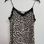 Bar III Slip On Cami Women’s XL Black Ivory Animal Print Eyelash Lace Tank Top Photo 0