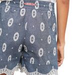 Anthropologie Ett:Twa Eyelet Chambray Shorts Blue & White Embroidered Size XS Photo 2