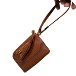 Frye  Genuine Leather Tassel Zip Wristlet Clutch – Cognac Brown Photo 2