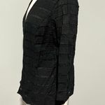 Chico's Black Linen Striped Jacket Sweater Photo 2
