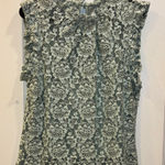 DOLAN BRAND FOR ANTHROPOLOGY MINT GREEN LACE TOP RUFFLED CAP SLEEVE SIZE LARGE Photo 0