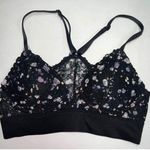 PINK - Victoria's Secret Victorias Secret PINK Lightly Lined Padded Bralette XS Black Purple Spots Lace Photo 0