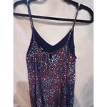 Gap Floral Print Navy Blue Spaghetti Strap V Neck Mini Dress Size Medium Photo 3
