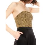 Alice + Olivia Jeri Rhinestone Embellished Strapless Jumpsuit black gold size 2 Photo 6