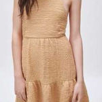 ZARA muslin mini dress crinkle halter tiered open back square neck adjustable Photo 0