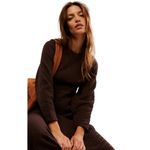 Free People  Gabby Seamless Midi Dress Women's M/L Chocolate Brown Textured NWT Photo 2