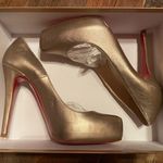Christian Louboutin Metallic Leather Rolando Pumps Size 38.5 Photo 2