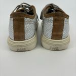P448 Sally Low Top Sneakers Size 7 Reptile Print White Tan Metallic Photo 3
