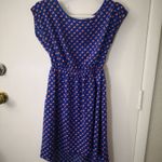 Trinity  Orange/Blue Print High Low Midi Dress S Trad Wife Fairycore Minimalist Photo 1