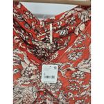 Free People Say The Word Floral Print Ruby Red Ruched Top Long Sleeve Small Photo 1