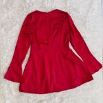 House Of CB NWOT  Sacha Red Bell Long Sleeves Satin Mini Dress sz L Photo 7