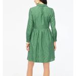 J.Crew Eyelet Mini Shirt Dress Long Sleeve Cotton Pockets Preppy Green US 12 NWT Photo 2