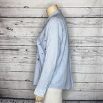 Pacific&Co G.H. Bass & . NWT Sz XXL Blue & White Stripe Embroidered Button Down Shirt Top Photo 2