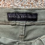 Rock & Republic Rock Republic Jean Shorts Womens  Kimber Olive Green Denim Side Zippers. Size 10 Photo 6