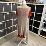Unbranded Cream Crochet Open Knit Duster Waterfall Cardigan Vest Tan Size L Photo 1