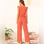 Fancyinn NWT  2 Piece Outfits Deep V Neck Ruffle Crop Top Split Wide Leg Pant Set Photo 3