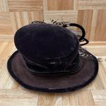 PETER BETTLEY London Chocolate Brown Straw Velvet Feather Fascinator Hat Photo 5