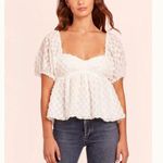 Amanda Uprichard NWT! Tomasina Puff Sleeve Babydoll Top in Cirrus - Size Small Photo 11