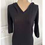 Guess Collection Hooded Elbow Length Sleeve Knit Sweater Midi Dress Black Size S Photo 2