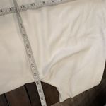 Spanx  PERFECT LENGTH TOP Powder White Sweatshirt Raw Hem Large Jersey Knit Photo 13