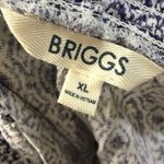 Briggs New York Blue & White Ikat Printed Linen Blend Shorts XL Photo 4