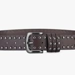 Dark Brown Studded Belt Black Photo 3