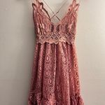 Free People  Adella textured Slip dress babydoll pink eyelet peasant asymmetric Photo 2
