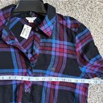 Aeropostale NWT  Purple Blue Long Sleeve Plaid Knot-Front Woven Shirt Flannel Photo 8