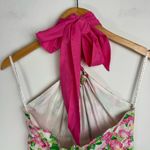 Lilly Pulitzer Floral Midi Dress Sz 2 Cotton Silk Blend Halter Neck Bow Tie Back Photo 9