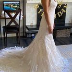 Stella York 6064 style wedding dress mermaid lace straps zip up bustles Size 6 Photo 4