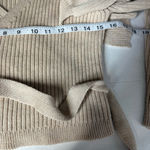 Women's FORE Wrap long sleeve ruffle ribbed knit Sweater Tan Size M Size M Photo 9