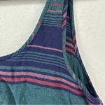 Ecote  Loose Fit Cropped Tank Top Striped Womans Size M Green Blue Photo 1
