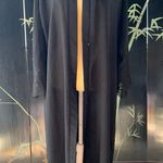 open front black maxi cardigan mesh & embroidered detail size Large Made In UAE Photo 0