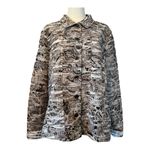 Chico's  Brown White Paisley Patterned Textured Jacket 3 16 XL Photo 1