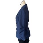 AQUA NWOT   ruched sleeve blazer NAVY Military Style Embellished Button Photo 2