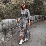 ZARA Woman Blogger Favorite Black and White Snakeskin Print Long Dress Size XS Photo 1