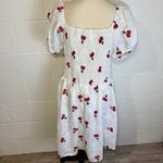 SheIn MOD Cherry Print Ruched Bust Puff Sleeve Milkmaid Dress Photo 4