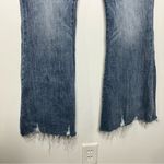 Kancan high rise super flare jeans raw‎ hem women’s size 30 trendy distressed Blue Photo 2