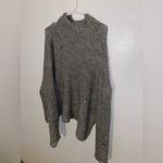 ZARA  women’s size medium gray distressed oversized sweater Photo 4