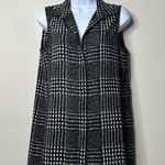 J.Crew Black Houndstooth Print Sleeveless Collared Button Front Blouse Size 4 Photo 1