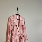 LC Lauren Conrad Lauren Conrad Very Berry Lined Belted Trench Coat Plaid‎ Size XL Photo 3