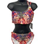 True Colours by La Moda Womens 2PC Embellished Bikini Swimsuit L Red Size L Photo 3