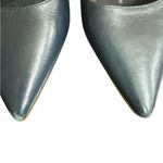 Tory Burch Blue Leather Pointed Toe Kitten Heel with Bow Detailing Photo 6