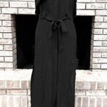 Intermix  100% Silk Black Maxi Dress Button Down Avante Garde Cut Out Small Milit Photo 0