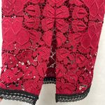 Alexis Randie Lace Midi Dress Dark Red With Black Trim Size S Photo 11